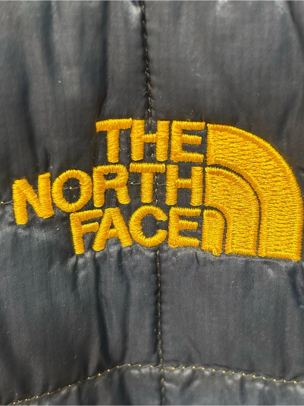 The North Face Thermoball Blue Yellow Full Zip Jacket Embroidered Logo Mens XXL